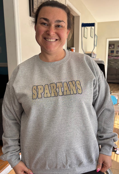 Rhinestone SPARTANS CREW NECK